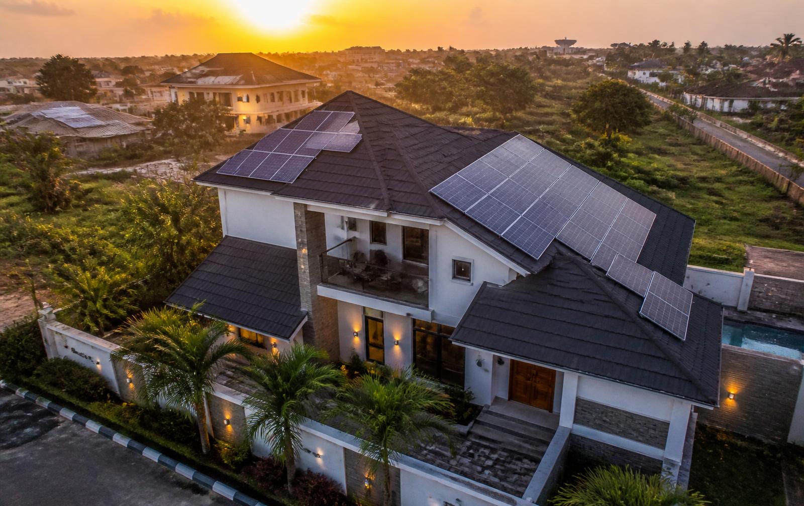 Modern home with rooftop solar