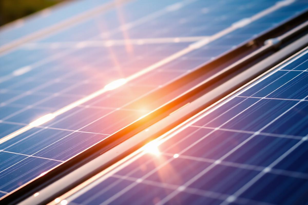 Solar panels catching sunlight